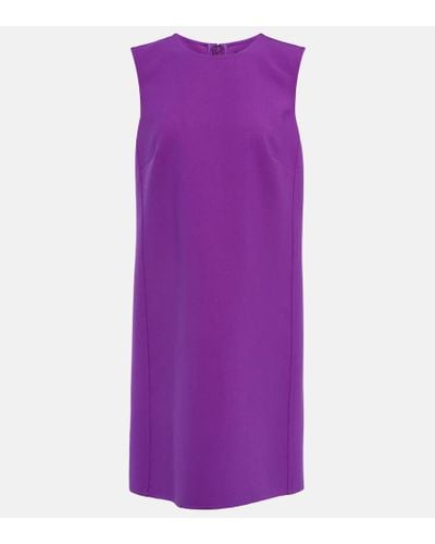 Oscar de la Renta Wool-blend Minidress - Purple