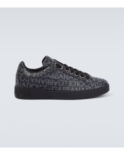 Dolce & Gabbana Sneakers Portofino en jacquard enduit - Gris