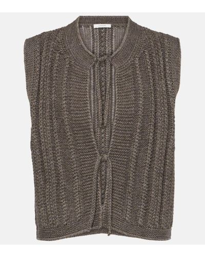 Lemaire Alpaca And Wool-blend Sweater Vest - Brown