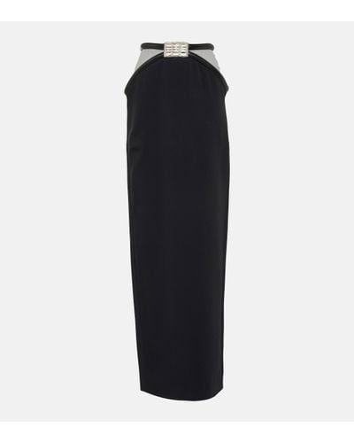 David Koma Embellished Cutout Cady Maxi Skirt - Black