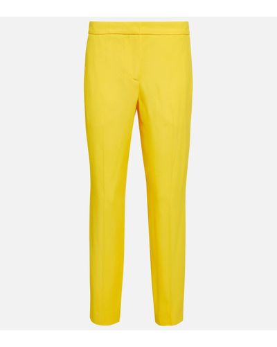 Alexander McQueen High-rise Straight Trousers - Yellow