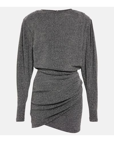 Isabel Marant Benedicte Metallic Knit Minidress - Gray