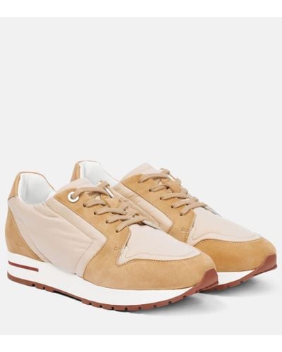 Loro Piana My Wind Leather Sneakers - Natural