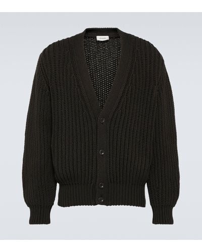Lemaire Ribbed-knit Cotton Cardigan - Black