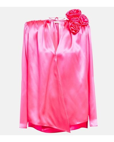 Magda Butrym Embellished Silk Blouse - Pink