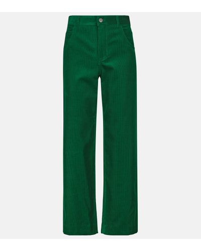 Loro Piana Lan Stretch-cotton Corduroy Pants - Green