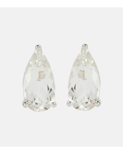 Suzanne Kalan Ayda 14kt Gold Stud Earrings With Topaz - White