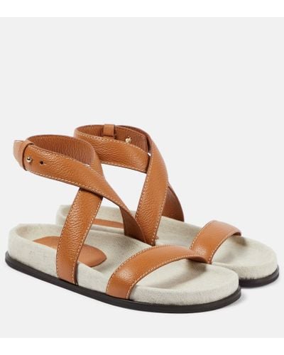 Totême Leather Sandals - Brown
