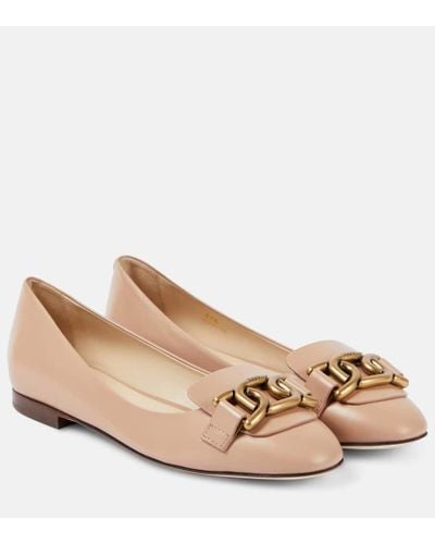 Tod's Kate Leather Ballet Flats - Natural