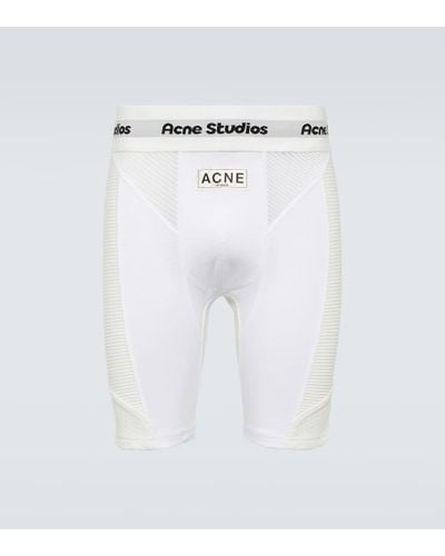 Acne Studios Shorts ciclistas con logo - Blanco