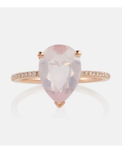 PERSÉE Ring aus 18kt Rosegold mit Topas und Diamanten - Weiß