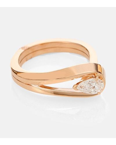Repossi Serti Inverse 18kt Rose Gold Ring With Diamond - White