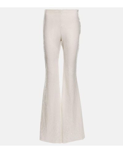 ‎Taller Marmo Sequined Flared Pants - White