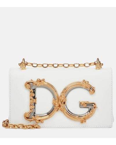 Dolce & Gabbana Bolso DG Girls Mini de piel - Metálico