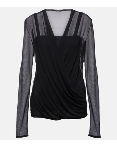 Givenchy Draped Jersey Blouse - Black