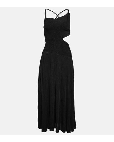Zimmermann One-shoulder Knit Midi Dress - Black