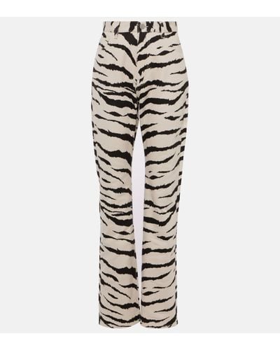 Alaïa Zebra-print Jeans - White