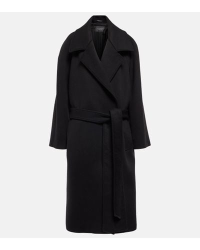 Balenciaga Manteau en cachemire et laine - Noir