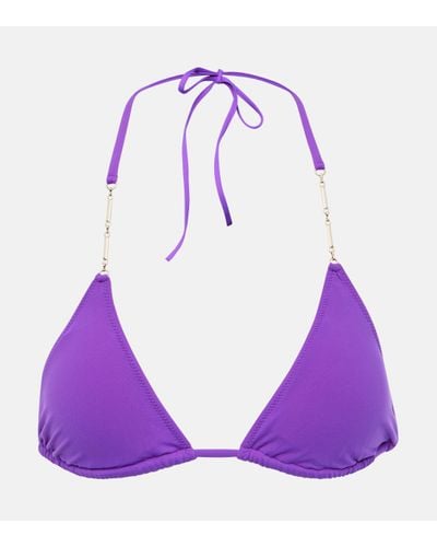 Melissa Odabash Haut de bikini triangle Mykonos - Violet