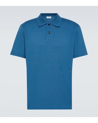 Lanvin Curb Oversized Pique Polo Shirt - Blue