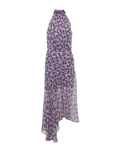 Veronica Beard Leia Printed Silk Midi Dress in Purple | Lyst