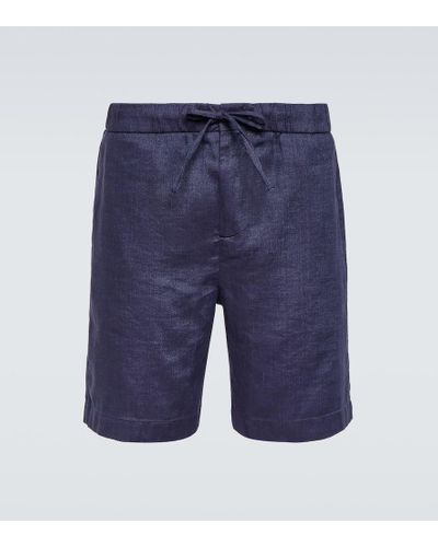 Frescobol Carioca Shorts Felipe aus Leinen und Baumwolle - Blau