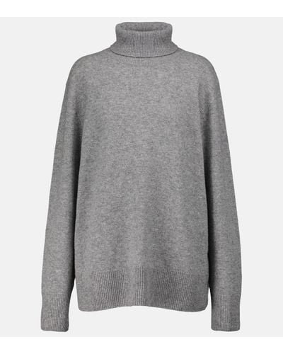 The Row Stepny Wool And Cashmere Turtleneck Jumper - Grey
