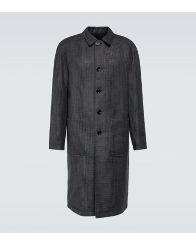 Lardini Single-breasted Checked Wool Jacket - Black