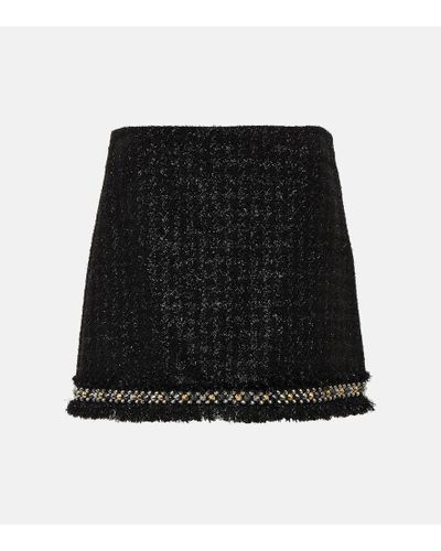 Versace Verzierter Minirock aus Tweed - Schwarz