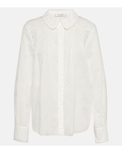 Dorothee Schumacher Camisa Ease de algodon bordada - Blanco
