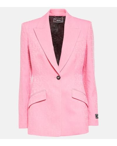 Versace Blazer Allover aus Schurwolle - Pink