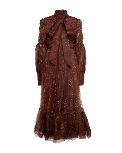 Zimmermann Tempo Glitter Tulle Gown - Brown