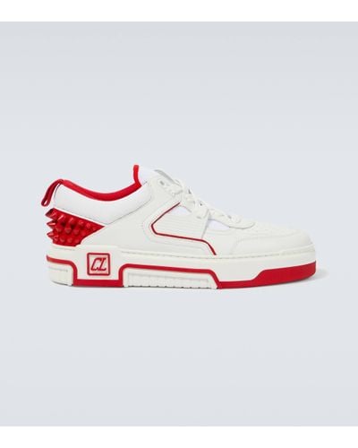 Christian Louboutin White/Red Astroloubi Sneakers - Blanc