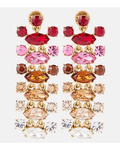 Oscar de la Renta Abstract Branch Embellished Drop Earrings - Multicolor