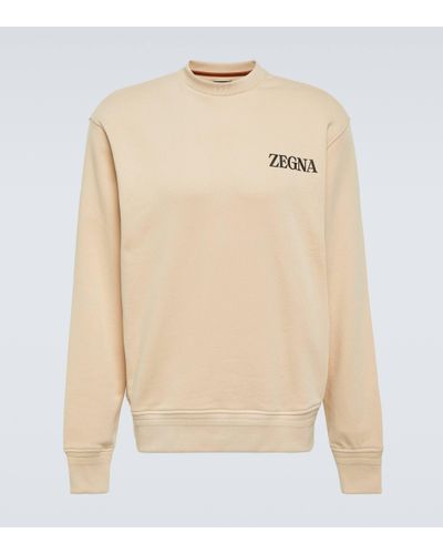 Zegna Sweat-shirt en coton a logo - Neutre