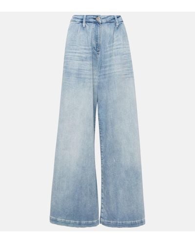 AG Jeans Jeans a gamba larga Stella a vita alta - Blu