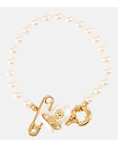 Vivienne Westwood Orietta Faux Pearl Bracelet - Metallic