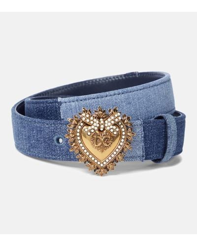 Dolce & Gabbana Cinturon Devotion de jeans - Azul