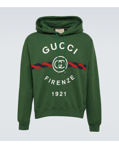 Gucci Pullover Aus Baumwolle Mit GG Und Torchon-Motiv - Grün
