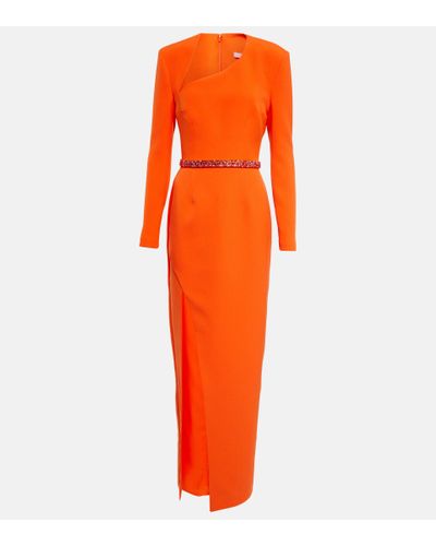 Safiyaa Verzierte Robe aus Crepe - Orange