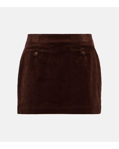 STAUD Annette Corduroy Miniskirt - Brown