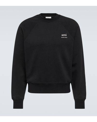 Ami Paris Ami De Cour Cotton Jersey Sweatshirt - Black