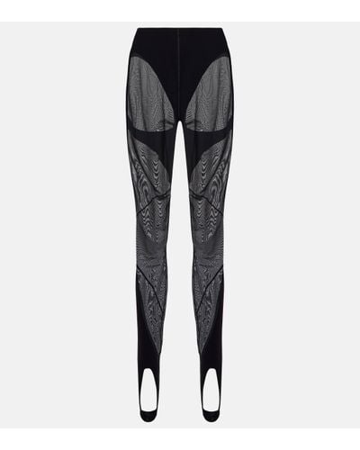 Wolford X Mugler Flock Shaping Panelled Stirrup leggings - Black