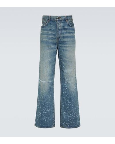 Amiri Jeans anchos Shotgun con efecto desgastado - Azul