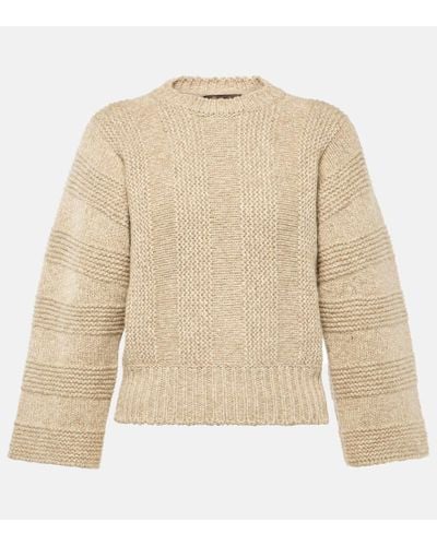Loro Piana Mashu Striped Cashmere Sweater - Natural