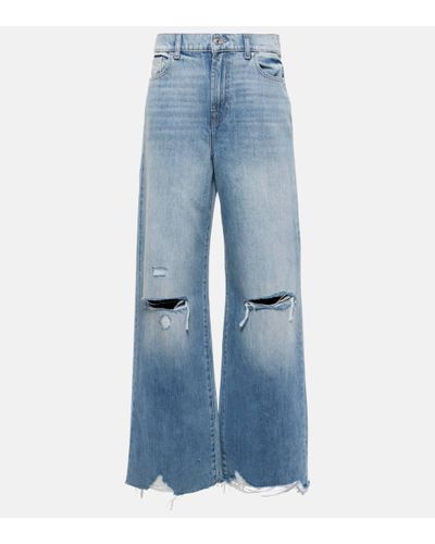 7 For All Mankind Jean ample Scout a taille haute - Bleu