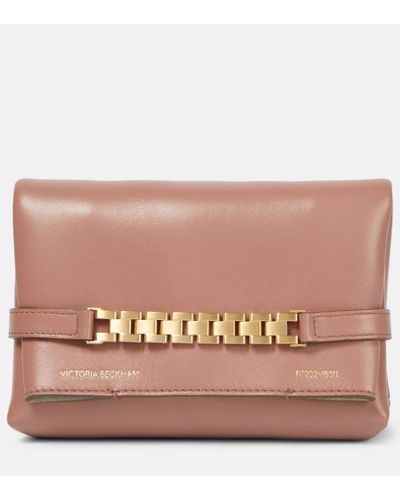 Victoria Beckham Schultertasche Chain Mini aus Leder - Pink