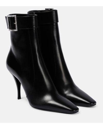 Saint Laurent Bottines Jill 90 en cuir a ornements - Noir