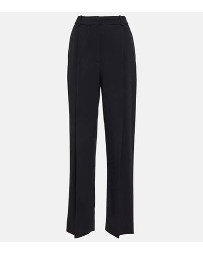 Victoria Beckham Pleated Wide-leg Trousers - Blue