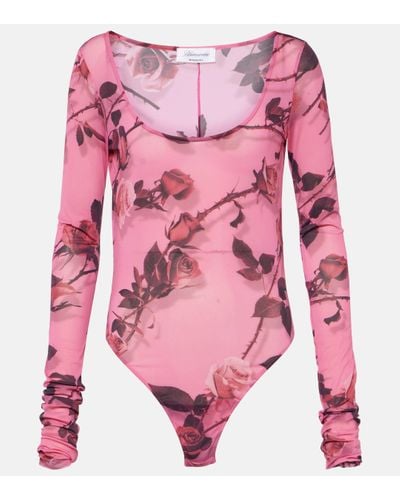 Blumarine Floral Printed Bodysuit - Pink